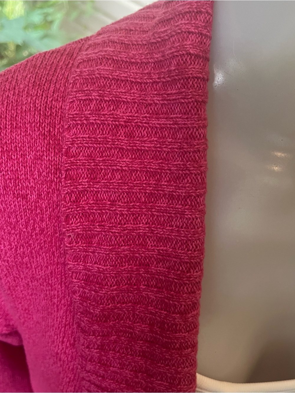 L.L. Bean Open-Front Magenta Pink Shawl Collar Cardigan size M - Picture 4 of 7